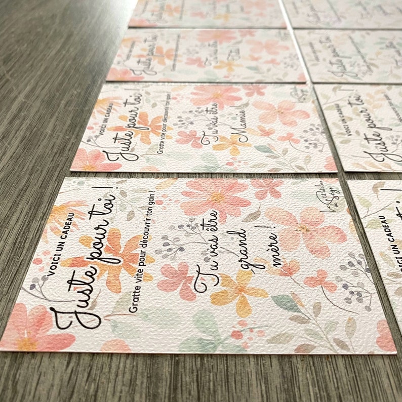 Carte a gratter annonce grossesse originale, tu vas être mamie, papy, tata, tonton, grande soeur, grand frère etc… image 3