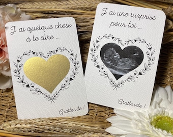 Scratch card / Pregnancy announcement for grandparents / Surprise announcement / Customizable / Ultrasound