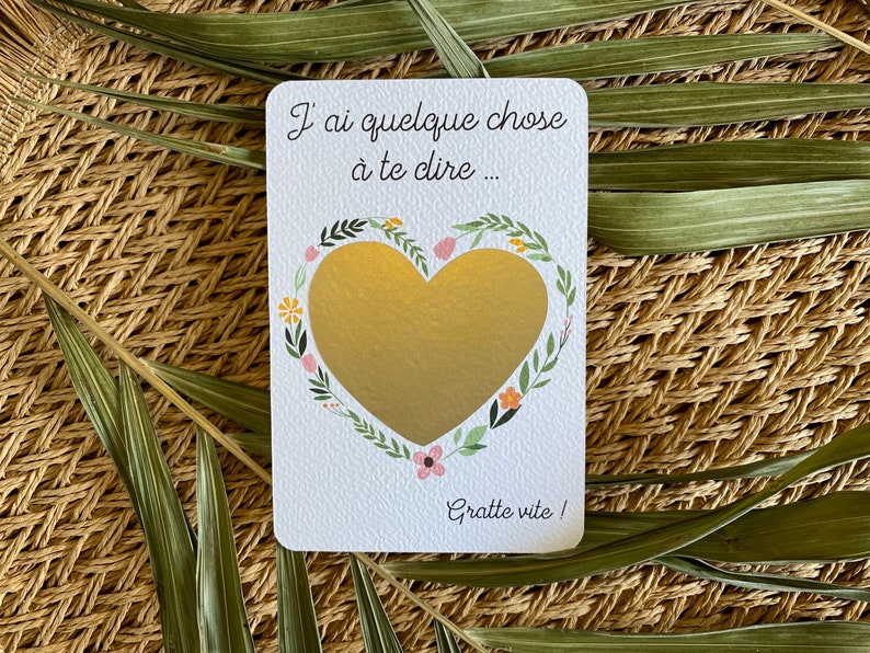 Carte à gratter / Annonce grossesse grands parents / Demande en mariage / Annonce surprise / Personnalisable / Bon pour image 1