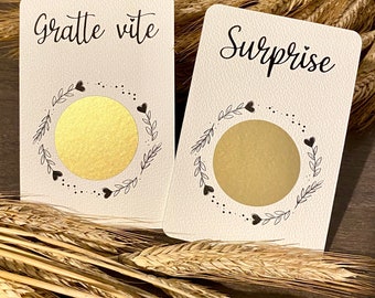 Carte à gratter / Annonce grossesse grands parents / Demande en mariage / Annonce surprise / Personnalisable / Bon pour