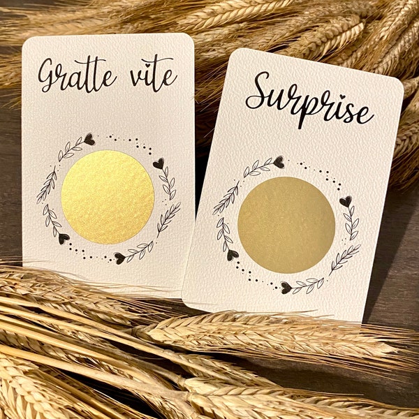 Carte à gratter / Annonce grossesse grands parents / Demande en mariage / Annonce surprise / Personnalisable / Bon pour