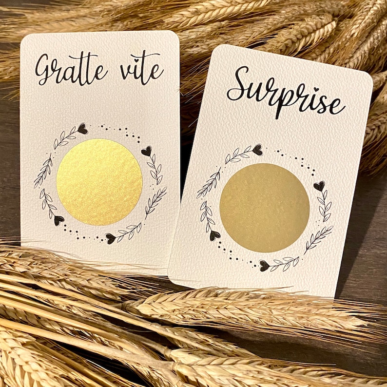 Carte à gratter / Annonce grossesse grands parents / Demande en mariage / Annonce surprise / Personnalisable / Bon pour image 1