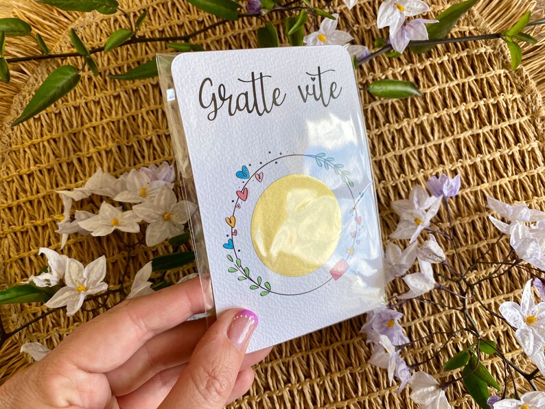 Carte à gratter / Annonce grossesse grands parents / Demande en mariage / Annonce surprise / Personnalisable / Bon pour image 6