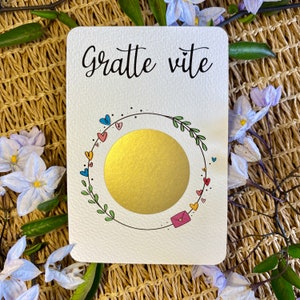 Carte à gratter / Annonce grossesse grands parents / Demande en mariage / Annonce surprise / Personnalisable / Bon pour Gratte vite