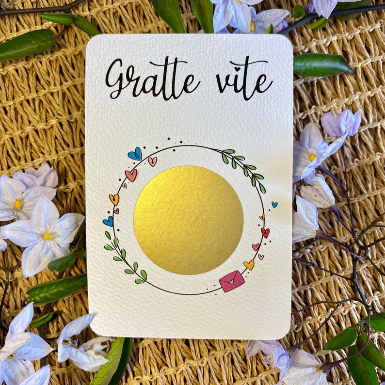 Carte à gratter / Annonce grossesse grands parents / Demande en mariage / Annonce surprise / Personnalisable / Bon pour Gratte vite