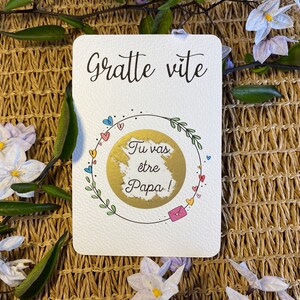 Carte à gratter / Annonce grossesse grands parents / Demande en mariage / Annonce surprise / Personnalisable / Bon pour image 3