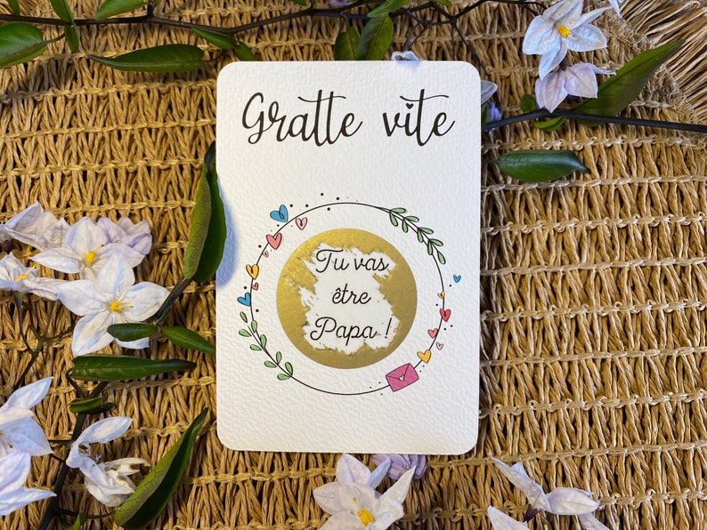 Carte à gratter / Annonce grossesse grands parents / Demande en mariage / Annonce surprise / Personnalisable / Bon pour image 3