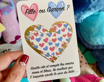 Baby gender reveal / Girl or Boy scratch card / Baby shower idea / Gender reveal