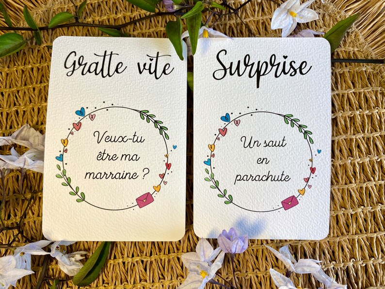 Carte à gratter / Annonce grossesse grands parents / Demande en mariage / Annonce surprise / Personnalisable / Bon pour image 5