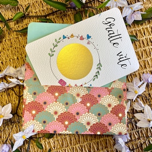 Carte à gratter / Annonce grossesse grands parents / Demande en mariage / Annonce surprise / Personnalisable / Bon pour image 7