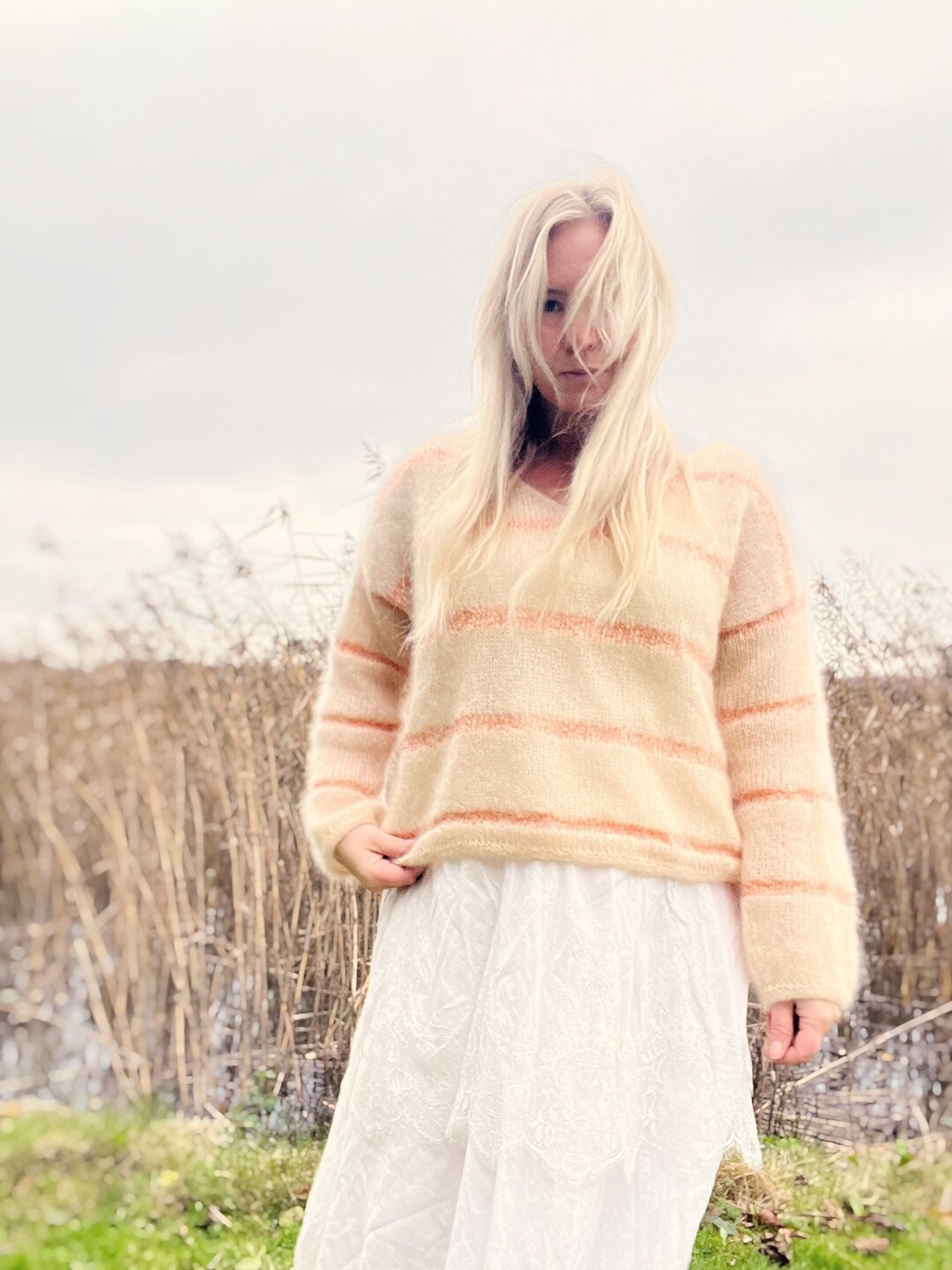 Weekender Sweater: Top Down Sequin Striped Mohair Sweater Pattern ...
