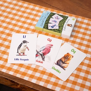 ABC Australian Animal Alphabet Flash Cards for kids | Early Learning | Speech | Montessori |  Illustrated Animals | Premium Quality