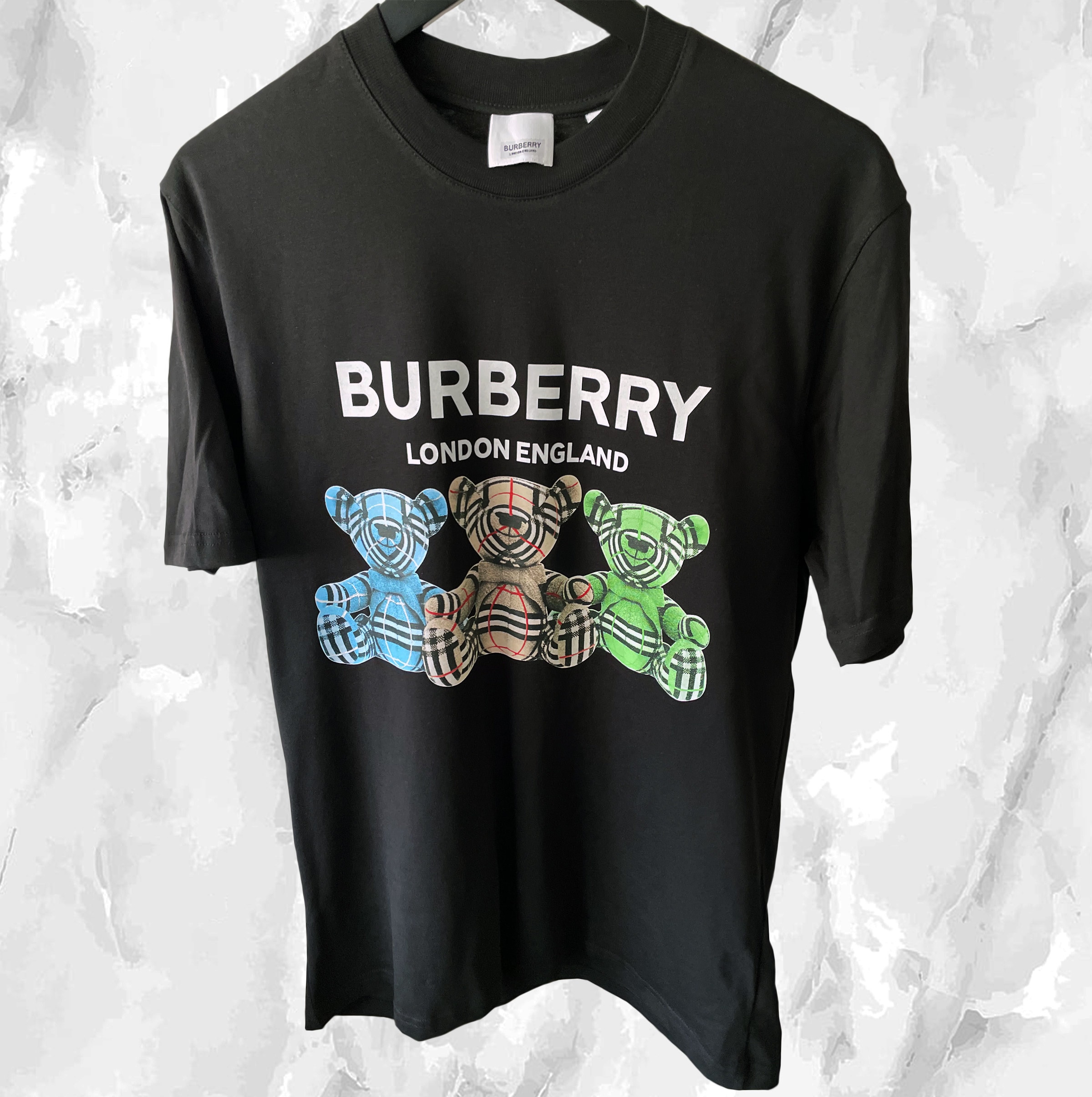 Burberry Teddy Bear Logo Printed Keychains In Black