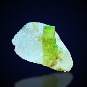 Cluster di cristalli di tormalina verde su quarzo, mazzo di cristalli di tormalina grezza, cristalli di tormalina terminati in un mazzo, 26,27 grammi