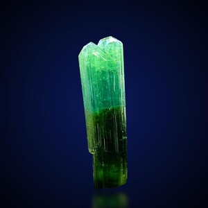 Splendido cluster di cristalli di tormalina blu-verde bicolore, cristallo di tormalina terminato dall&#39;Afghanistan ~ 6,65 ct