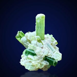 Cluster di cristallo di tormalina blu-verde bicolore, cristallo di tormalina dalla forma perfetta dall&#39;Afghanistan ~ 29,05 ct