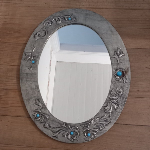 Miroir vintage argenté