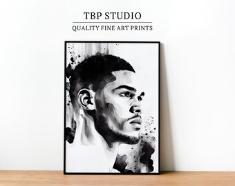 Jayson Tatum Art Print: NBA-fanart, decor Boston Celtics (digitale download)
