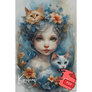 Phaedra M 500 x 750 | 200 colors | 75 pages | KI-PA-0016 M | Counted Cross Stitch Pattern Cross Stitch Chart | Download PDF