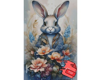 Rob Rabbit S 350 x 525 | 90 colors | 43 pages | KI-PA-0015S90 | Counted Cross Stitch Pattern Cross Stitch Chart | Download PDF
