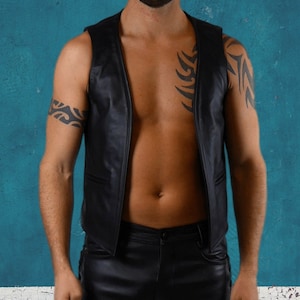 Handmade Genuine Leather Biker Vest - Custom Fit