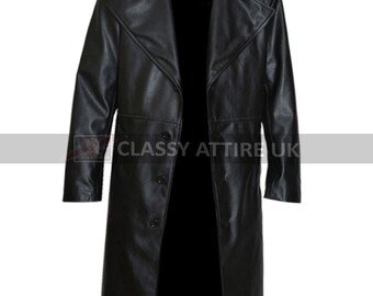 Handmade Genuine Cow Leather Trench Coat: Long Winter Coat - Etsy