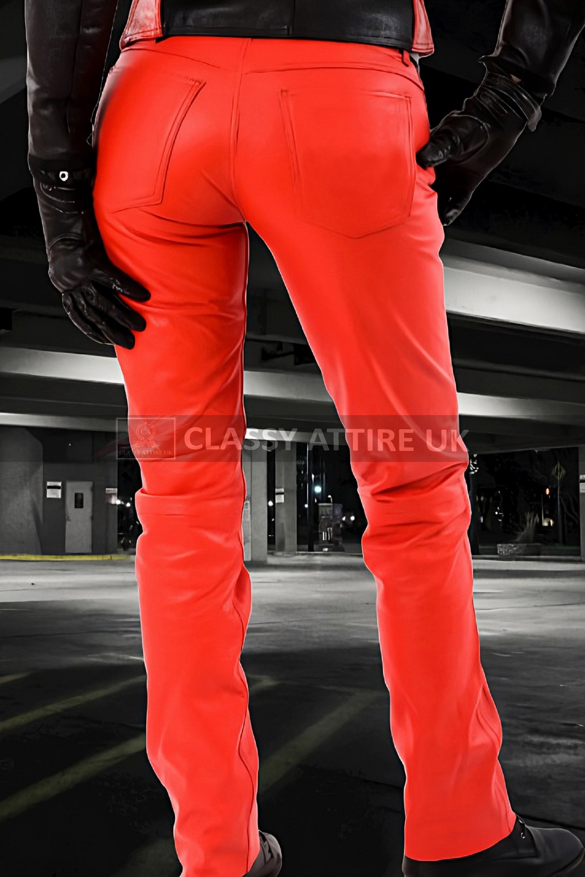 Leather Pants Men Custom Pants Mens Pants Red Leather Jeans - Etsy
