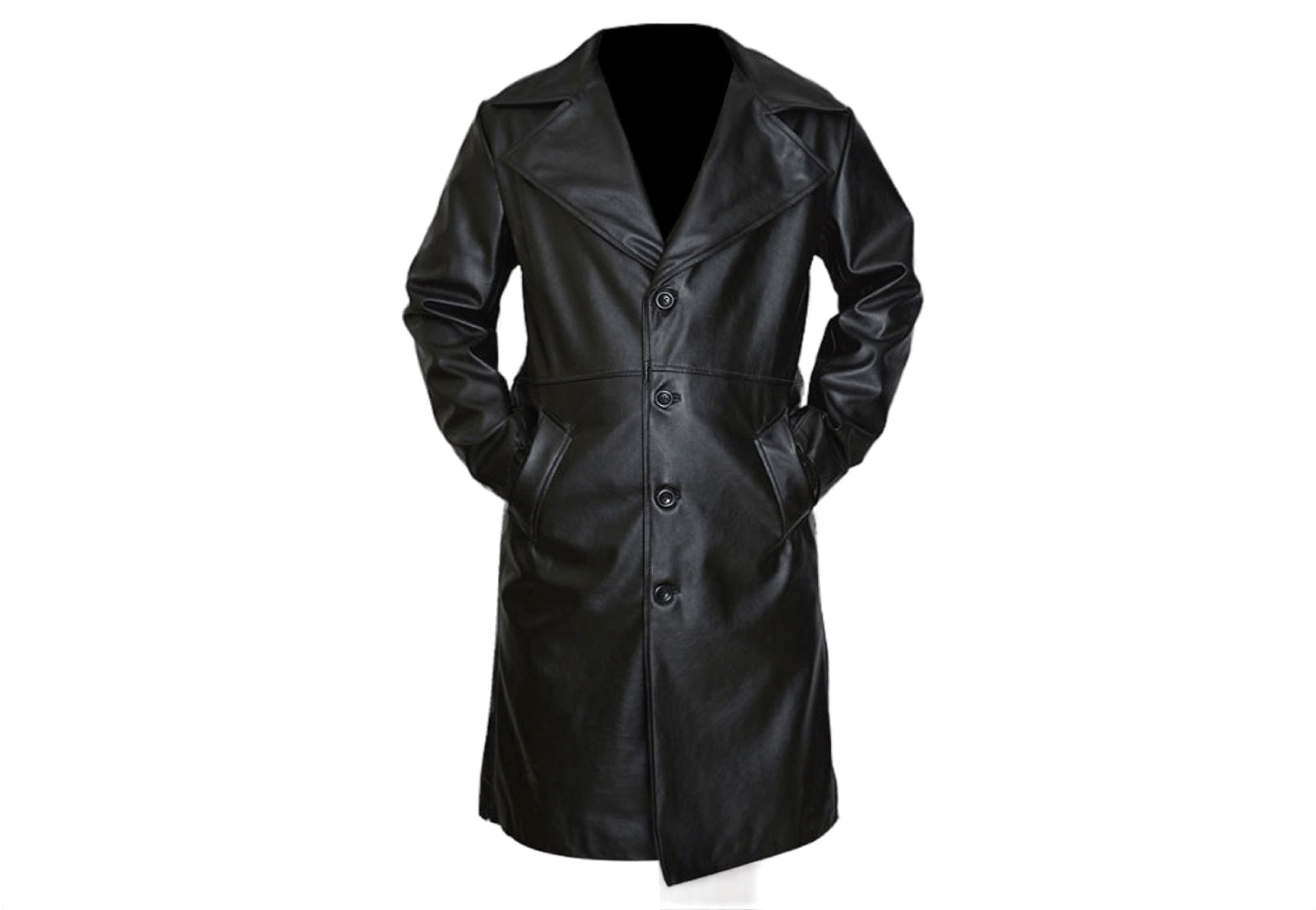 Handmade Genuine Cow Leather Trench Coat: Long Winter Coat - Etsy