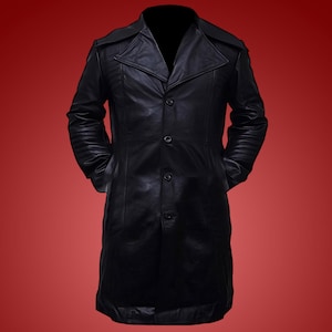 Handmade Genuine Leather Trench Coat: Steampunk Long Coat