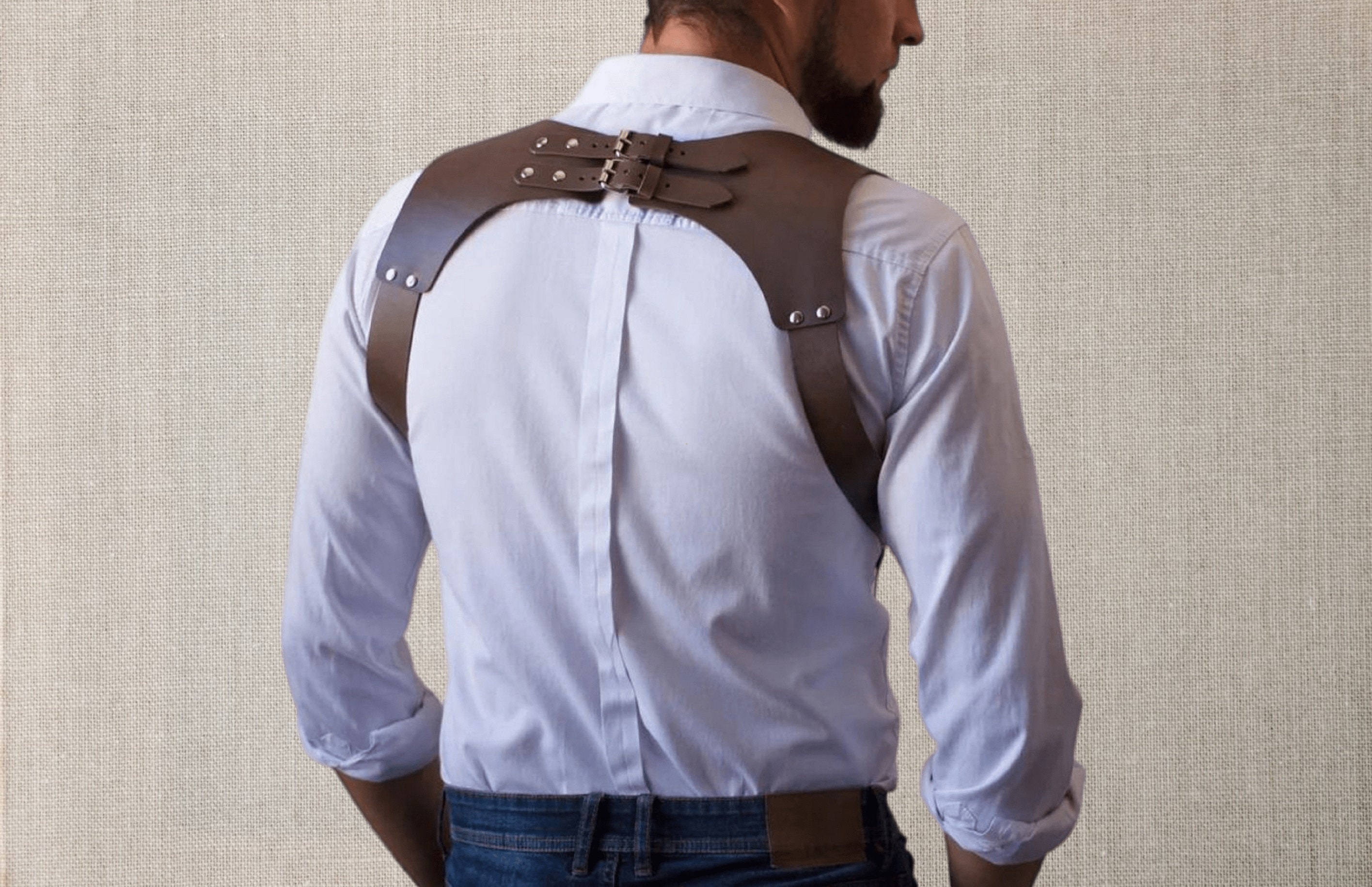 Mens Trucker Side Clip Suspenders Heavy Duty X Back 1.4 Wide Brace Gift