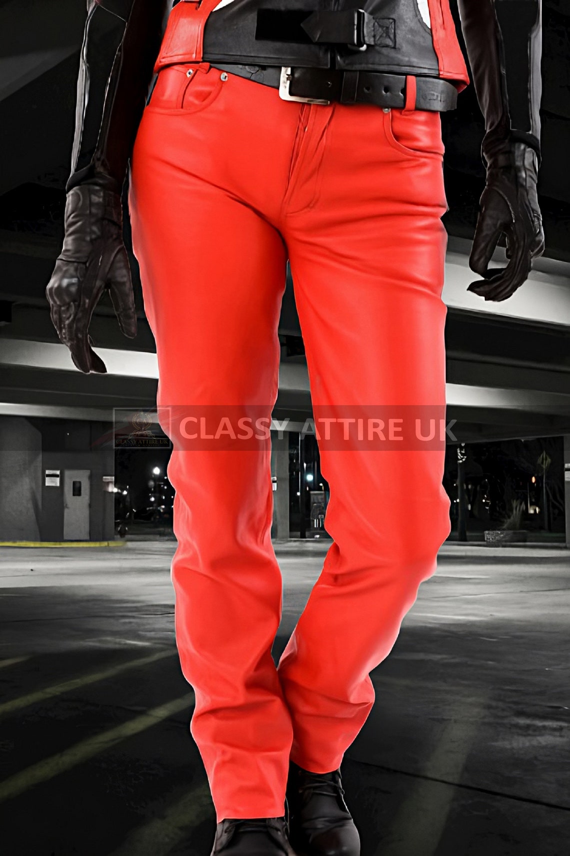 Leather Pants Men Custom Pants Mens Pants Red Leather Jeans Etsy