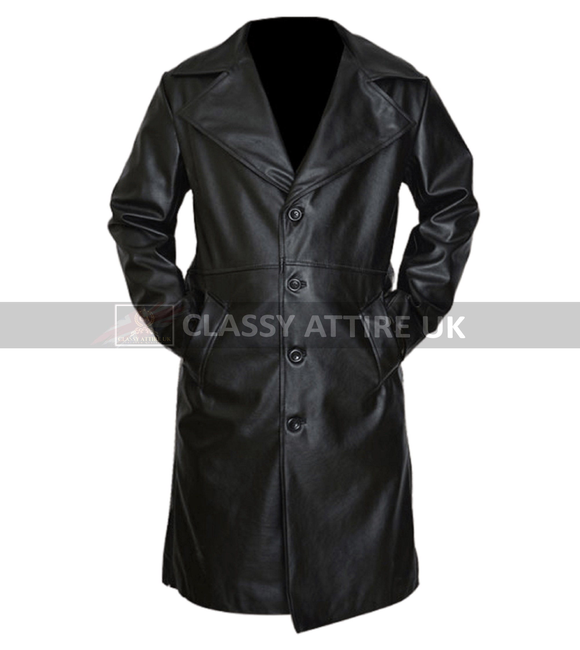 Handmade Genuine Cow Leather Trench Coat: Long Winter Coat - Etsy