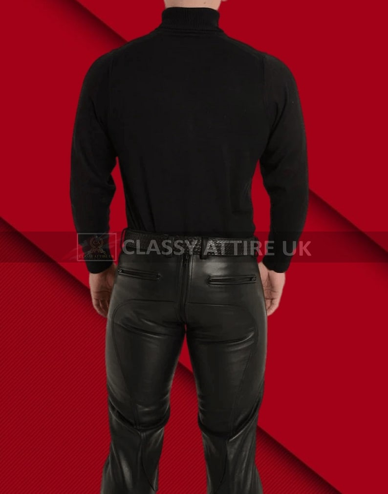 Bockle ® Tube Aniline Zip Sexy Herren Lederjeans Eng Lederhose Röhre Gothic Hose