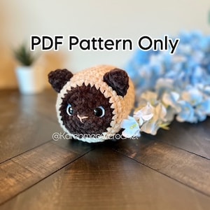 Loaf Cat Crochet Pattern, Siamese Cat Crochet Pattern, Cat Plushie, Amigurumi Cat, Crochet Cat Pattern