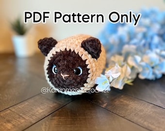 Loaf Cat Crochet Pattern, Siamese Cat Crochet Pattern, Cat Plushie, Amigurumi Cat