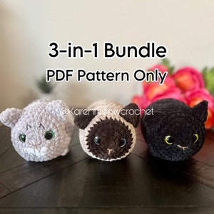 Cat Crochet Pattern, Cat Loaf Crochet Pattern, Crochet Cat, Siamese Cat Pattern, Cat Plushie, Amigurumi Cat, Crochet Cat Pattern