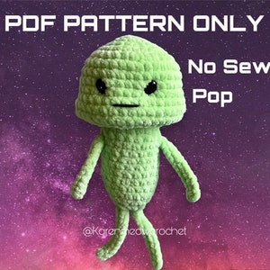 Alien Crochet Pattern, No Sew Alien Crochet Pattern, Arnold the Awkward Alien, No Sew Crochet Patterns, Martian Plushie, Alien Plushie