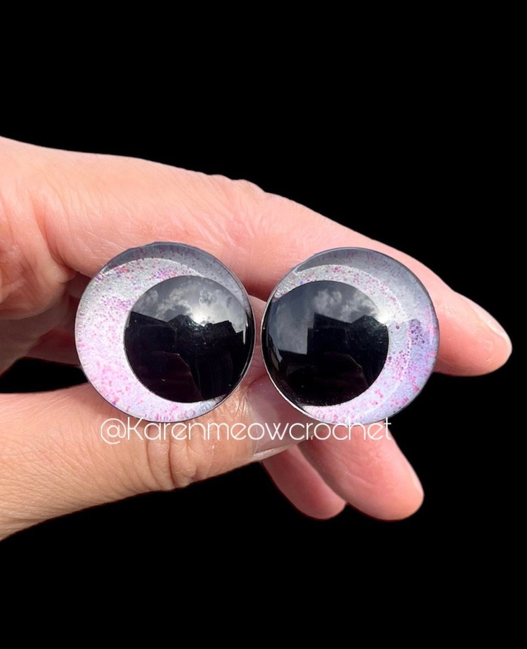 Hand Painted Safety Eyes Silver Safety Eyes Crochet Eyes Etsy