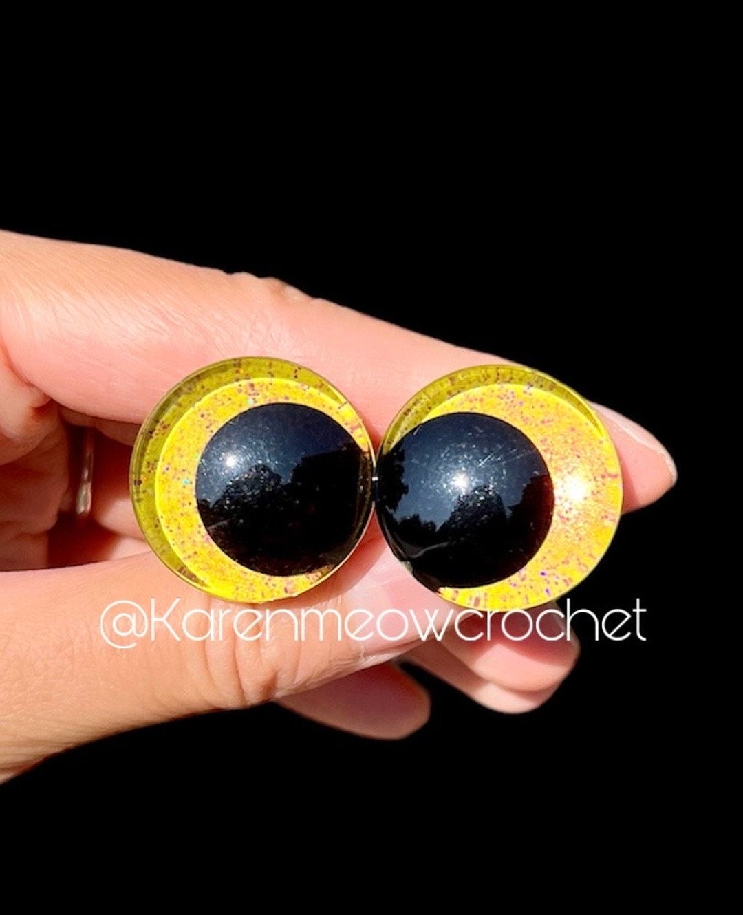 Hand Painted Safety Eyes Yellow Safety Eyes Crochet Eyes Etsy