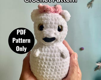 Polar Bear Crochet Pattern, Penelope the Patient Polar Bear, Crochet Patterns, Polar Bear Plushie, Polar Bear Pattern, Polar Bear Amigurumi