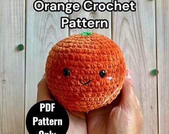 No Sew Oranges Häkelmuster, Orange Amigurumi Muster, Orange häkeln, Oranges Plüschtier, Oranges Häkel-Amigurumi, No Sew Häkelanleitung