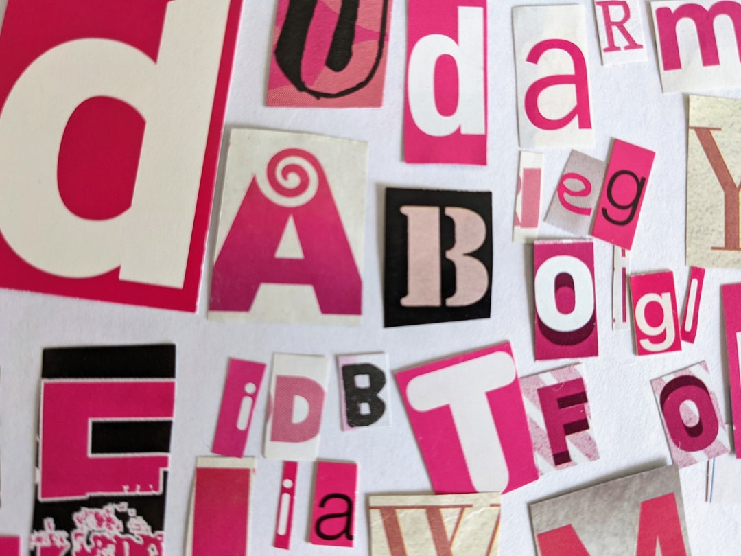 Pink Snipped up Letters, Scrapbook Supplies, Card Making, Craft ...