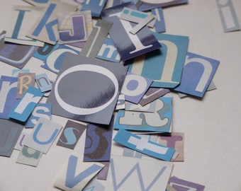 Pale Blue Snipped up Letters, Scrapbook Supplies, Ocean, Card Making ...