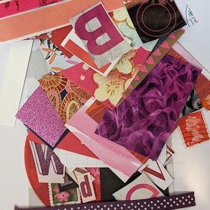 Briefe in Pink, Rot und Lila, Schnippelbriefe, Schrottbriefe, Scrapbooking, Kartengestaltung, Recycling, Lösebriefe, Découpage