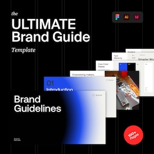 Brand Guidelines Template for Figma, Illustrator, InDesign | Style Guide • Brand Kit • Branding Template