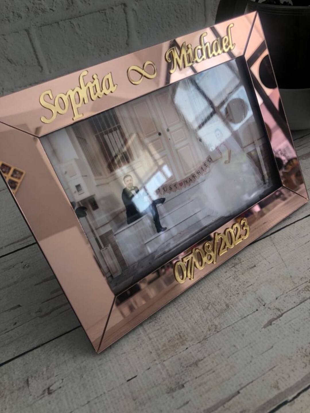 Wedding Day Photo Frame With Names and Date Mr.&mrs. Picture Etsy