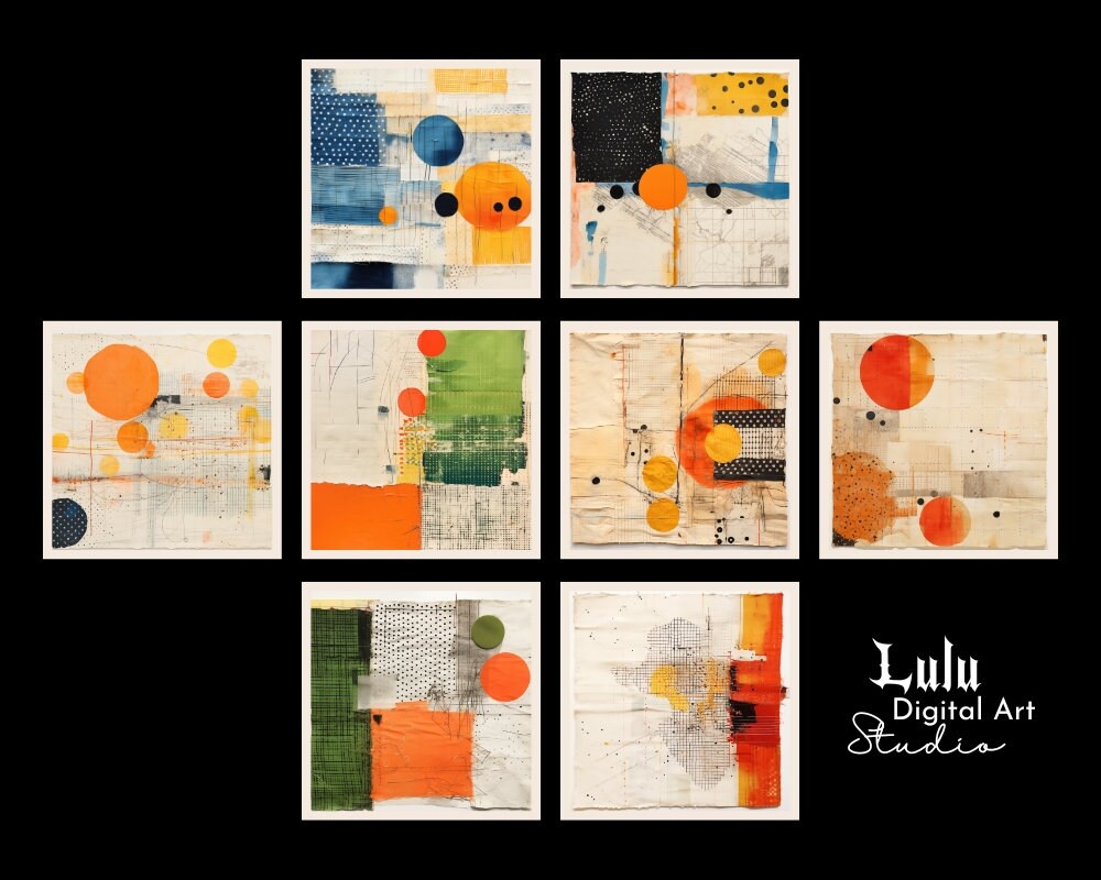 Printable Junk Journal Pages - 16 Orange Collage Digital Papers ...