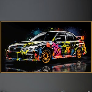 Graffiti Subaru WRX Art: Car Lover Gift, Wall Art (Digital Download)