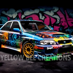Colorful Subaru WRX Art Print: Car Lover Gift (Digital Download)