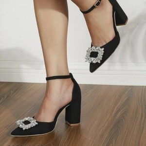 Black block heels top online india